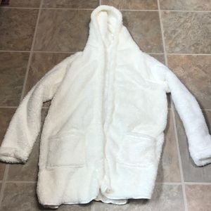 Vici Hooded fuzzy white cardigan